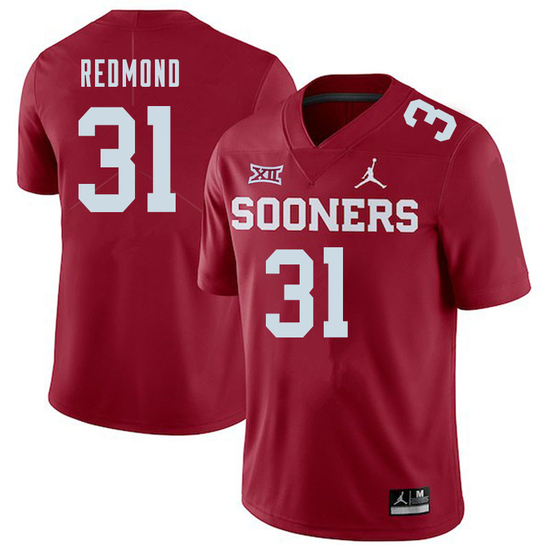 Jordan Brand Men #31 Jalen Redmond Oklahoma Sooners College Football Jerseys Sale-Crimson